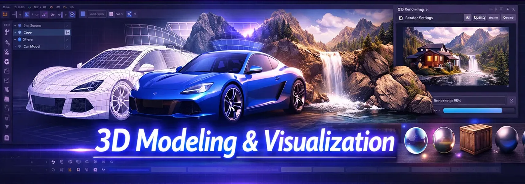 2D and 3D modeling, animation and visualization services